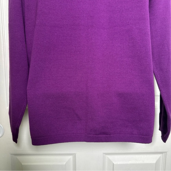 Victor Costa Purple Sequin Sweatshirt Cardigan Party Holiday - Picture 10 of 12